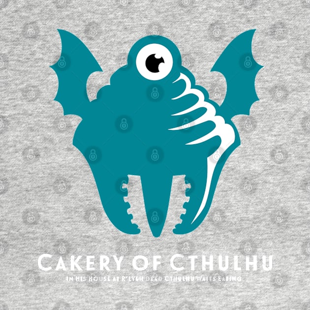 Cakery of Cthulhu - Teal on Mint by AliceQuinn